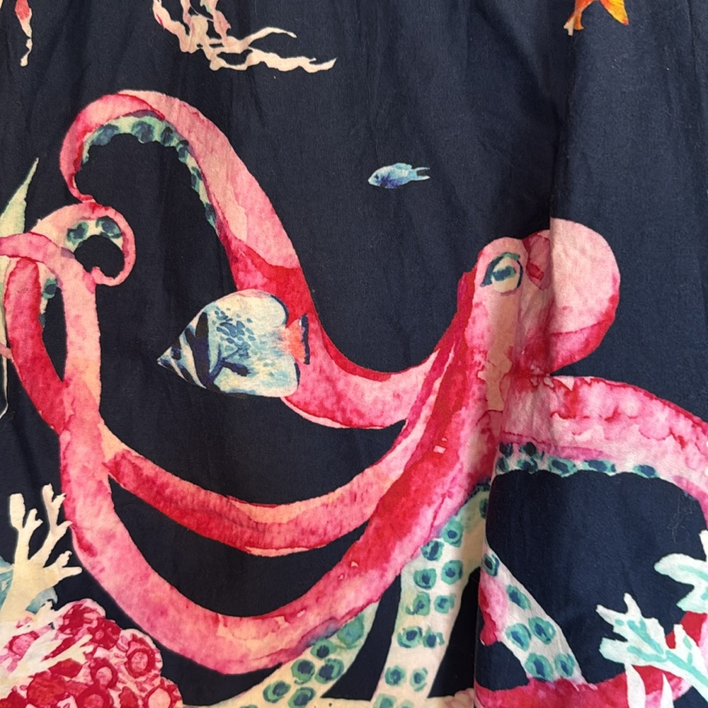Navy Blue Ocean-Themed Skirt - Picture 5 of 10